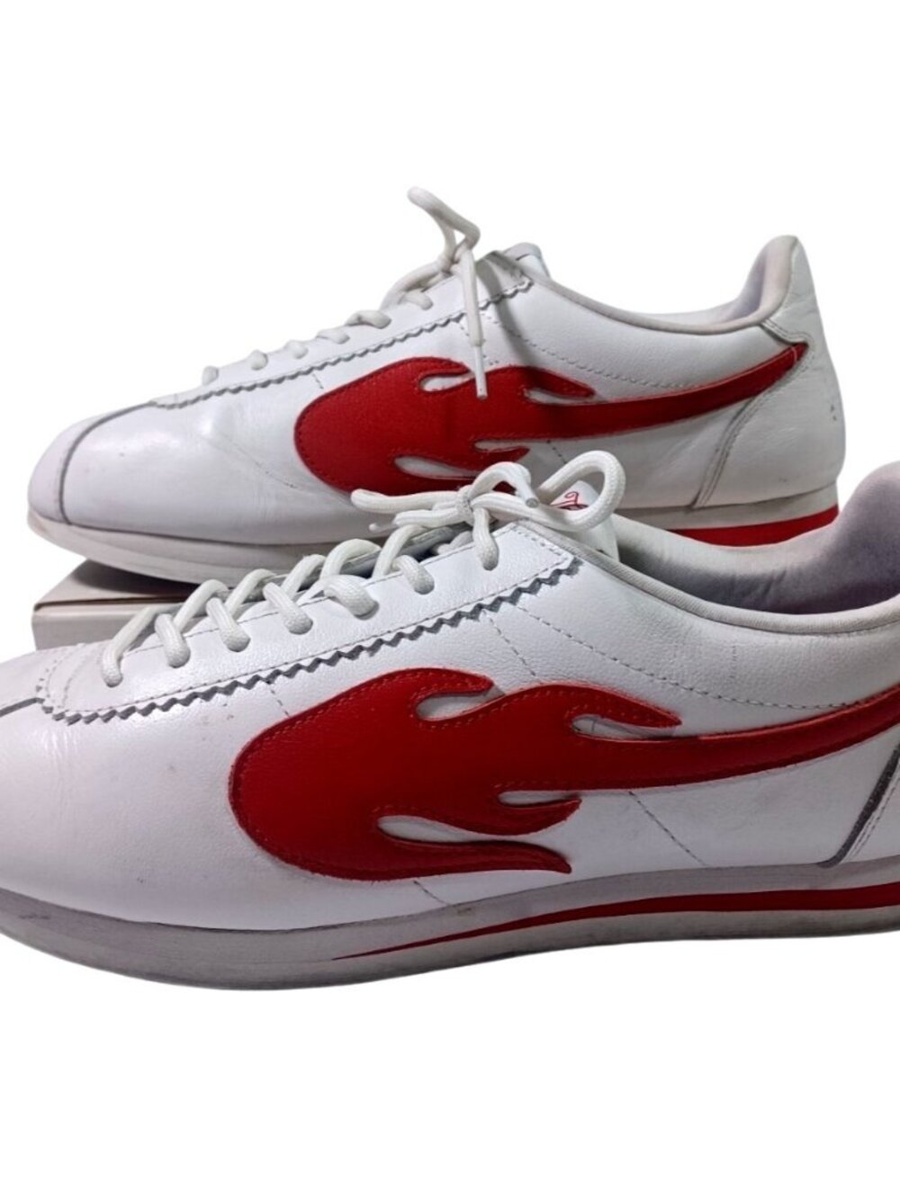 YG’S 4 Hunnid The Flame White Red Leather Shoes Men’s Size 11 sneakers